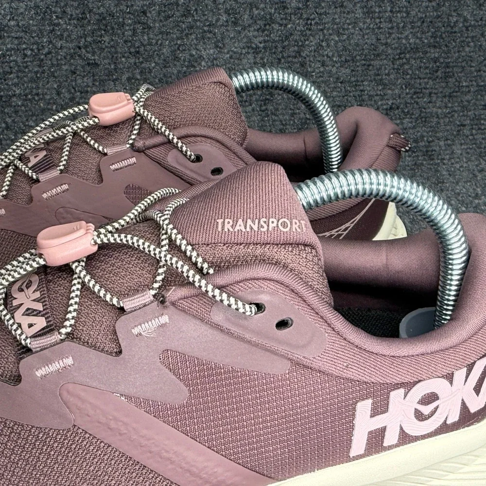 Hoka Transport Shoes Womens Mauve Rose Cordura Vibram Lifestyle Walking Sneakers - Picture 5 of 15